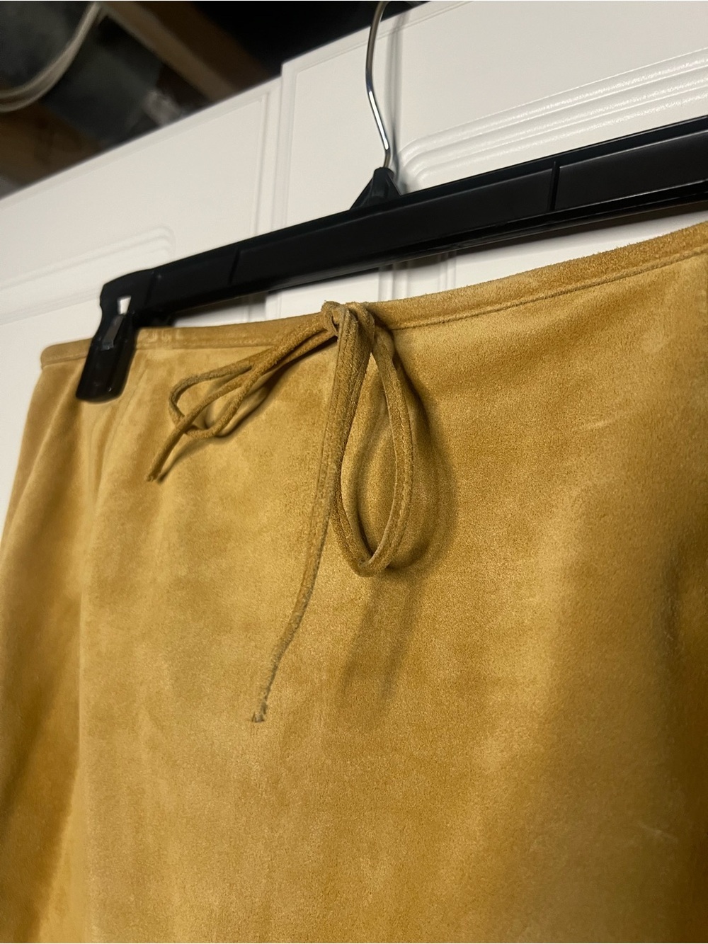 Vintage Ann Taylor Italian Suede Leather A-Line Skirt - Picture 7 of 13